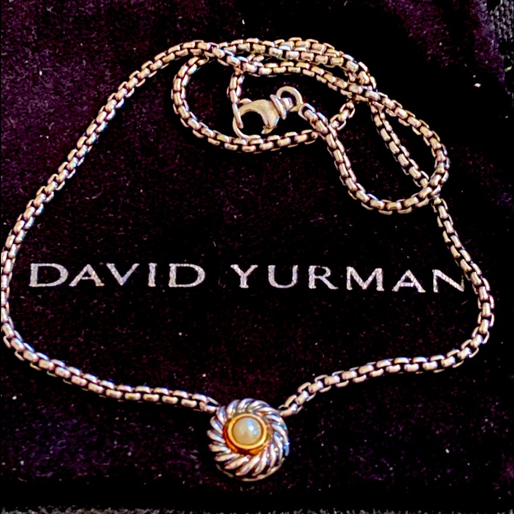 David Yurman 14 karat gold 925 Pearl necklace 16  ,